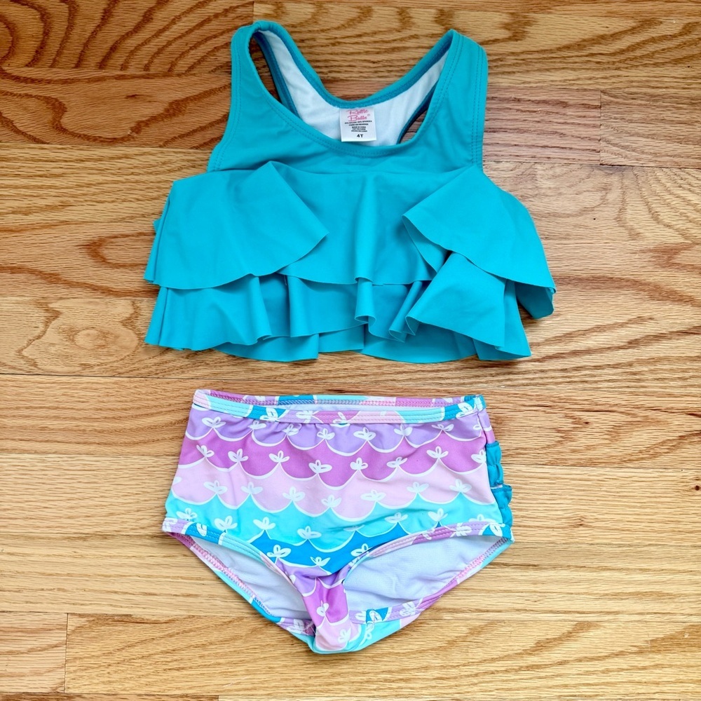 Ruffle Butts Mermaid Flounce Bikini 3t